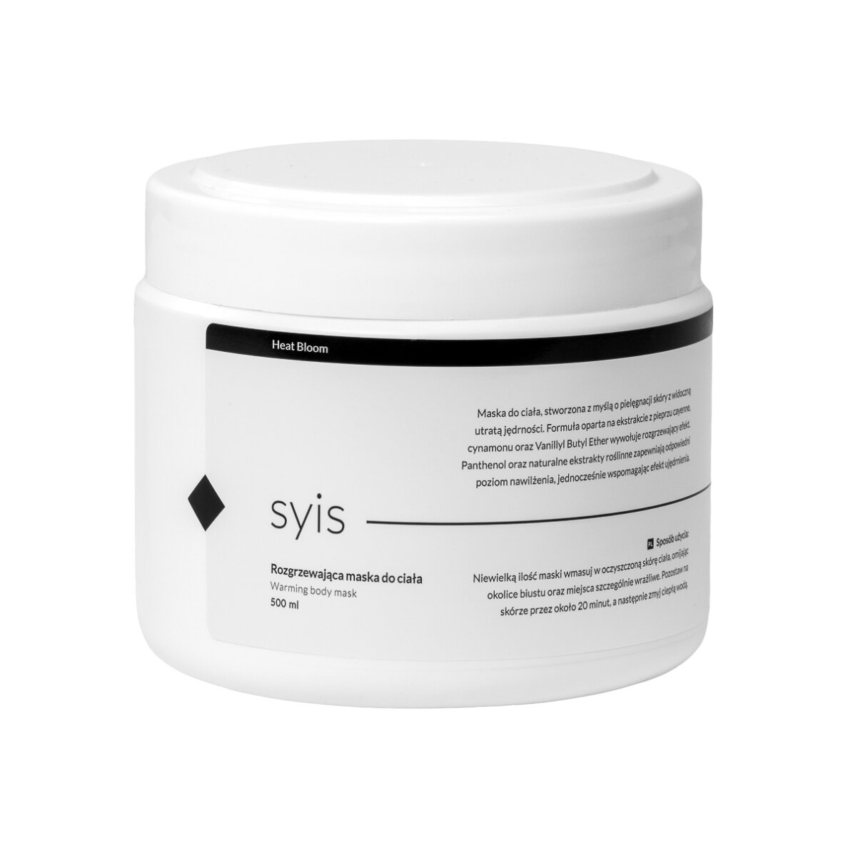SYIS HEAT BLOOM intensyviai šildanti kūno kaukė, 500 ml SYIS HEAT BLOOM intensyviai šildanti kūno kaukė, 500 ml