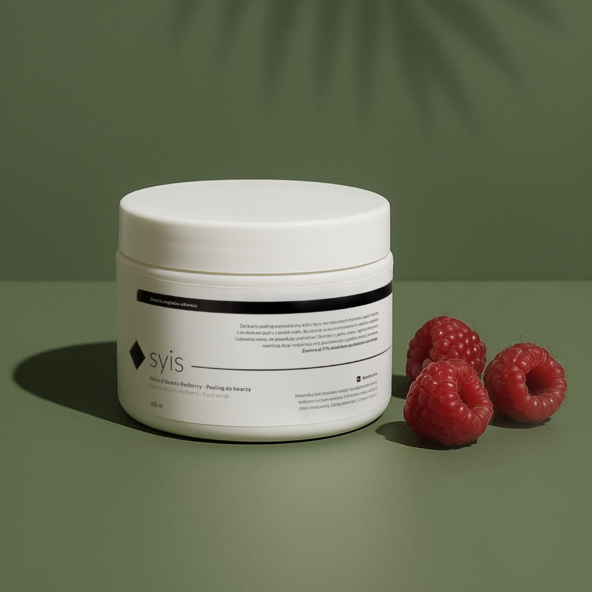 SYIS NATURAL BEAUTY enziminis šveitiklis su aviečių sėklomis ir tropiniais fermentais, 300 ml 2 SYIS NATURAL BEAUTY enziminis šveitiklis su aviečių sėklomis ir tropiniais fermentais, 300 ml 2