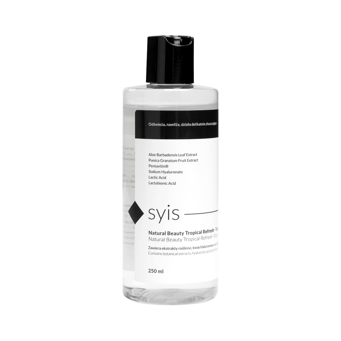 SYIS NATURAL BEAUTY gaivinantis veido tonikas su rožių hidrolatu ir vaisių ekstraktais, 250 ml SYIS NATURAL BEAUTY gaivinantis veido tonikas su rožių hidrolatu ir vaisių ekstraktais, 250 ml