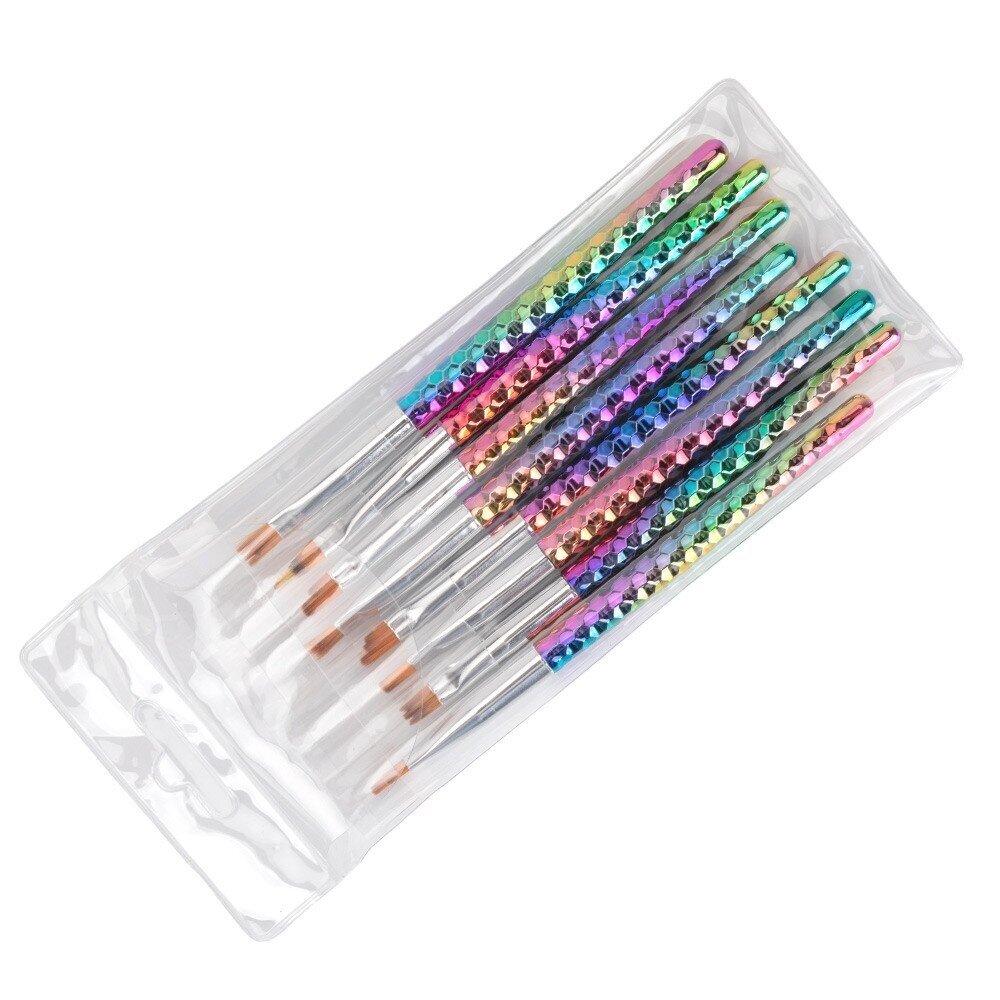 Teptukų rinkinys nagų dailei RAINBOW, 8 vnt. 3 Teptukų rinkinys nagų dailei RAINBOW, 8 vnt. 3