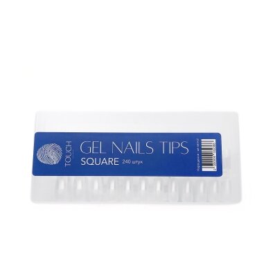 TOUCH NAILS tipsai nagų priauginimui, 240 vnt. (Ballerina long )