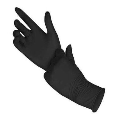TOPGLOVE vienkartinės nitrilinės pirštinės be pudros BLACK, 100 vnt.