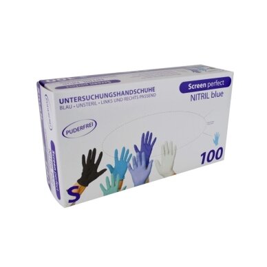 TOPGLOVE vienkartinės nitrilinės pirštinės be pudros BLUE, 100 vnt. 1 TOPGLOVE vienkartinės nitrilinės pirštinės be pudros BLUE, 100 vnt. 1