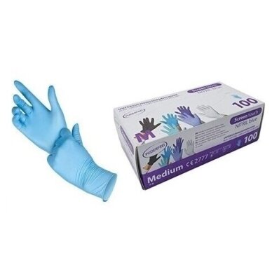 TOPGLOVE vienkartinės nitrilinės pirštinės be pudros BLUE, 100 vnt. 2 TOPGLOVE vienkartinės nitrilinės pirštinės be pudros BLUE, 100 vnt. 2