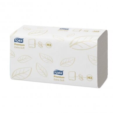 TORK PREMIUM EXTRA SOFT H3 vienkartiniai ypač minkšti sulankstyti popieriniai rankšluosčiai TORK PREMIUM EXTRA SOFT H3 vienkartiniai ypač minkšti sulankstyti popieriniai rankšluosčiai