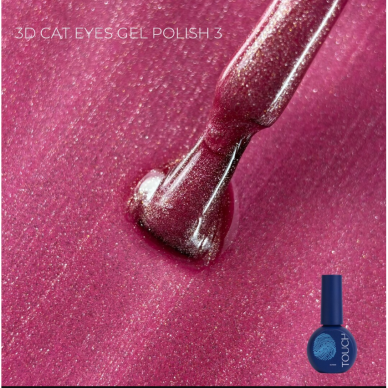 TOUCH NAILS nagų lakas ilgalaikiam manikiūrui 3D CAT EYES GEL POLISH 03, 9 ml