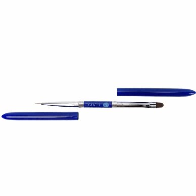 TOUCH NAILS profesionalus dvipusis manikiūro teptukas 2in1: geliui bei linijoms piešti TOUCH NAILS profesionalus dvipusis manikiūro teptukas 2in1: geliui bei linijoms piešti