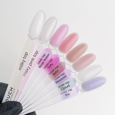 TOUCH NAILS viršutinis apsauginis nagų lako sluoksnis ilgalaikiam manikiūrui COVER TOP CAMEL, 13 ml 1