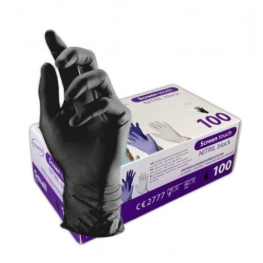 TOPGLOVE vienkartinės nitrilinės pirštinės be pudros BLACK, 100 vnt. 1