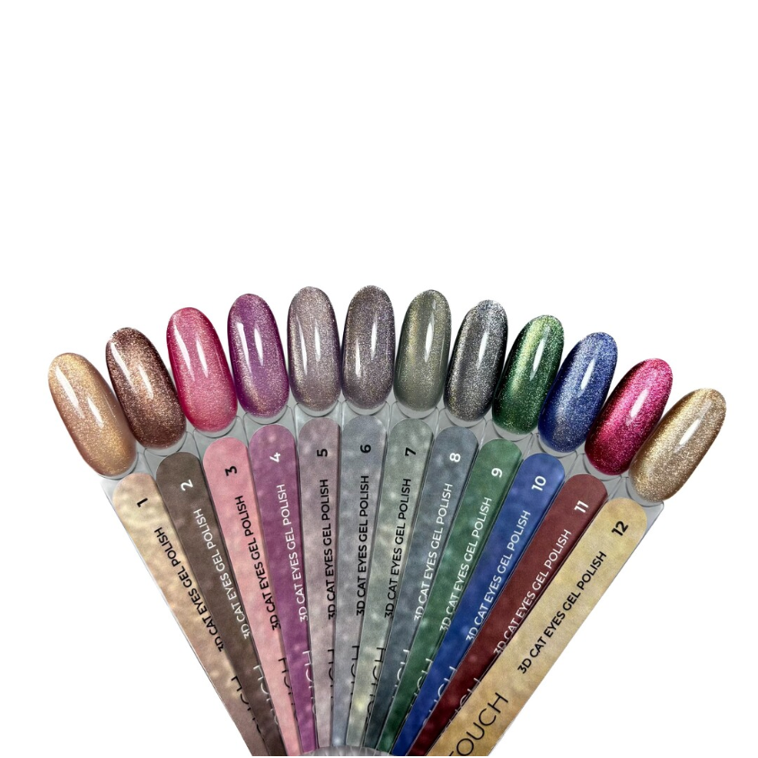 TOUCH NAILS nagų lakas ilgalaikiam manikiūrui 3D CAT EYES GEL POLISH 12, 9 ml 1 TOUCH NAILS nagų lakas ilgalaikiam manikiūrui 3D CAT EYES GEL POLISH 12, 9 ml 1