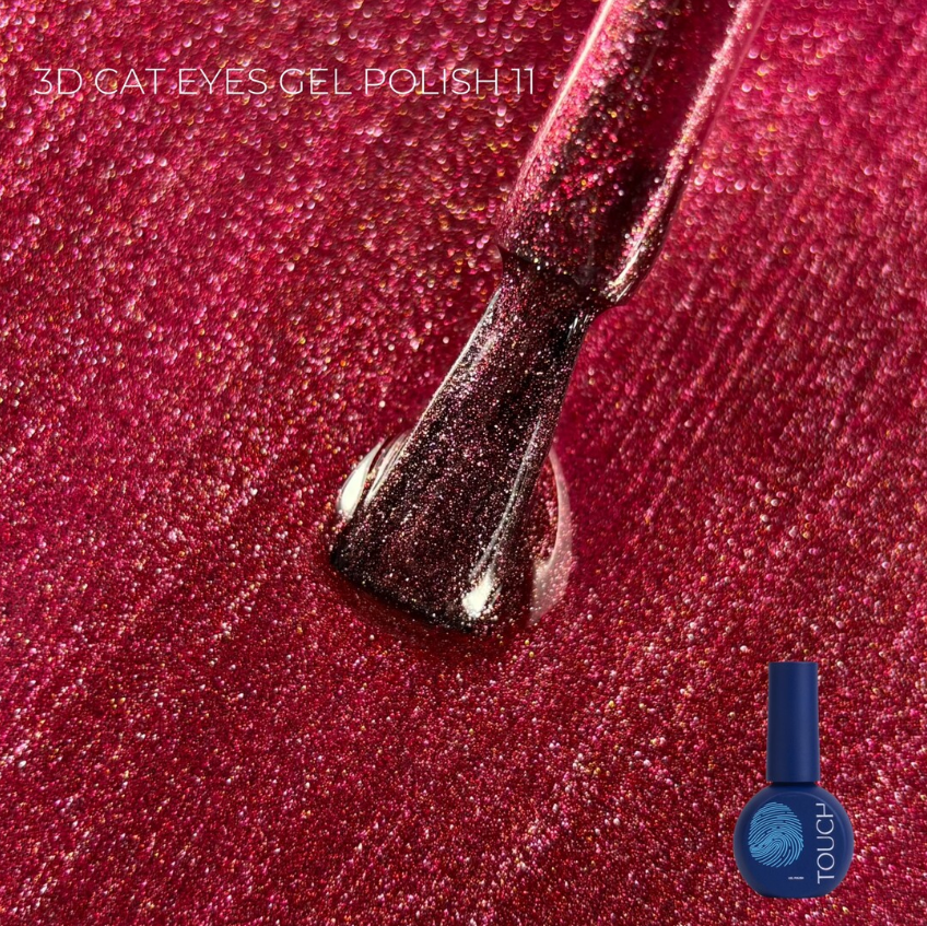 TOUCH NAILS nagų lakas ilgalaikiam manikiūrui 3D CAT EYES GEL POLISH 11, 9 ml