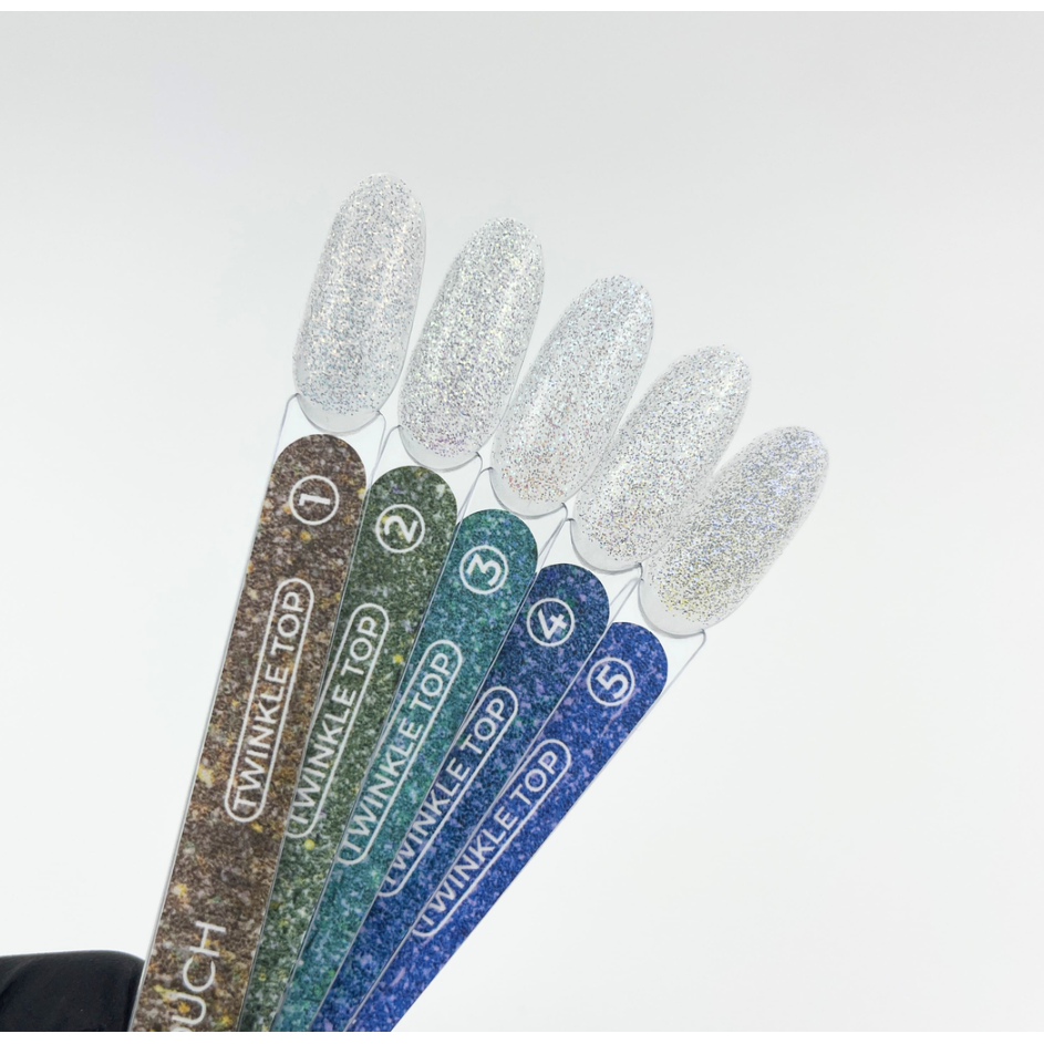 TOUCH NAILS viršutinis apsauginis nagų lako sluoksnis ilgalaikiam manikiūrui TWINKLE TOP 05, 13 ml 1 TOUCH NAILS viršutinis apsauginis nagų lako sluoksnis ilgalaikiam manikiūrui TWINKLE TOP 05, 13 ml 1