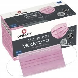 Trisluoksnė vienkartinė kaukė OPHARM 3-PLY, rožinės spalvos 50 vnt. 1 Trisluoksnė vienkartinė kaukė OPHARM 3-PLY, rožinės spalvos 50 vnt. 1