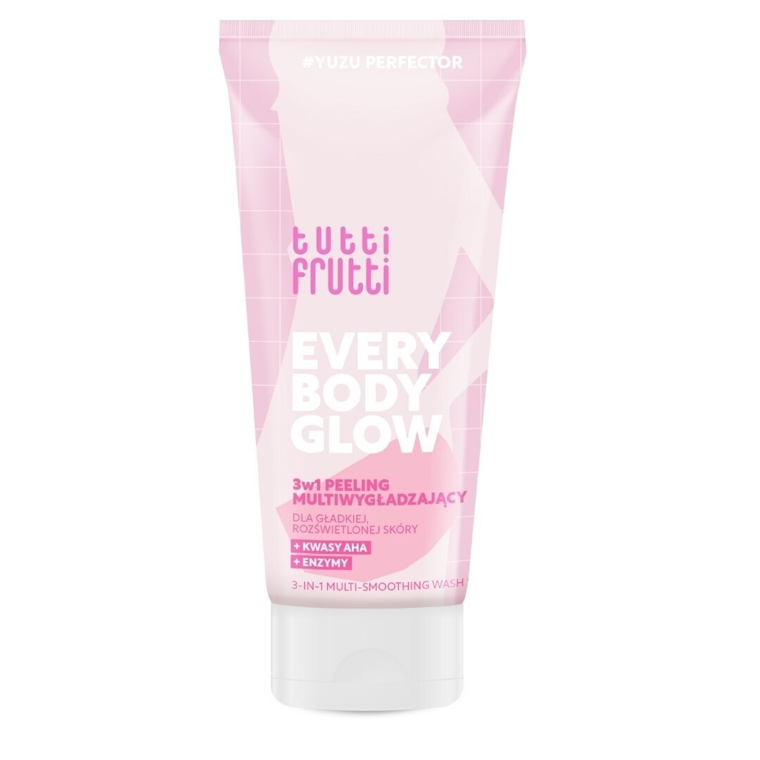 TUTTI FRUTTI EVERYBODY GLOW glotninantis šveičiamasis kūno prausiklis 3in1 #YuzuPerfector su AHA rūgštimis ir enzimais, 200 ml TUTTI FRUTTI EVERYBODY GLOW glotninantis šveičiamasis kūno prausiklis 3in1 #YuzuPerfector su AHA rūgštimis ir enzimais, 200 ml