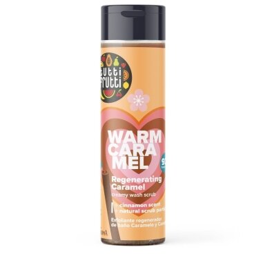 TUTTI FRUTTI regeneruojantis kreminis kūno prausiklis–šveitiklis CARAMEL & CINNAMON, 200 ml TUTTI FRUTTI regeneruojantis kreminis kūno prausiklis–šveitiklis CARAMEL & CINNAMON, 200 ml