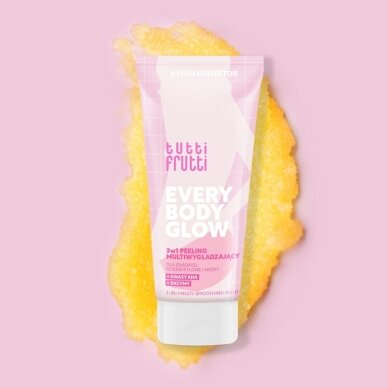 TUTTI FRUTTI EVERYBODY GLOW glotninantis šveičiamasis kūno prausiklis 3in1 #YuzuPerfector su AHA rūgštimis ir enzimais, 200 ml 1