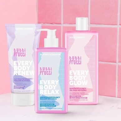 TUTTI FRUTTI EVERYBODY RENEW rūgštinis putų pilingas 2in1 #MonoiSmooth su aminorūgštimis ir AHA rūgštimis, 200 ml 3