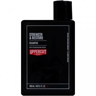 UPPERCUT DELUXE stiprinantis ir atkuriantis plaukų šampūnas vyrams, 240 ml UPPERCUT DELUXE stiprinantis ir atkuriantis plaukų šampūnas vyrams, 240 ml