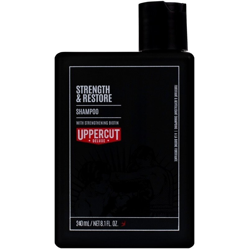 UPPERCUT DELUXE stiprinantis ir atkuriantis plaukų šampūnas vyrams, 240 ml UPPERCUT DELUXE stiprinantis ir atkuriantis plaukų šampūnas vyrams, 240 ml