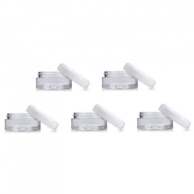 Vienkartinis užsukamas indelis mėginukams 5 ml white. (5 vnt.) Vienkartinis užsukamas indelis mėginukams 5 ml white. (5 vnt.)