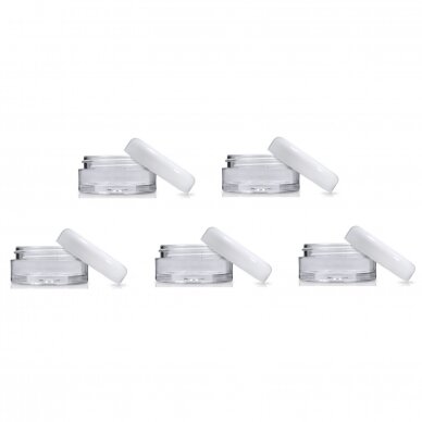 Vienkartinis užsukamas indelis mėginukams 5 ml white. (5 vnt.)