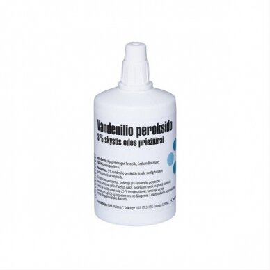 Vandenilio peroksidas, 3 proc., odos priežiūrai, 100 ml. Vandenilio peroksidas, 3 proc., odos priežiūrai, 100 ml.