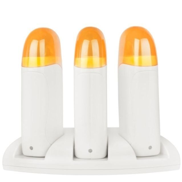 Profesionalus trigubas vaško kasėčių šildytuvas iWAX TRIO su pagrindu, 120w Profesionalus trigubas vaško kasėčių šildytuvas iWAX TRIO su pagrindu, 120w