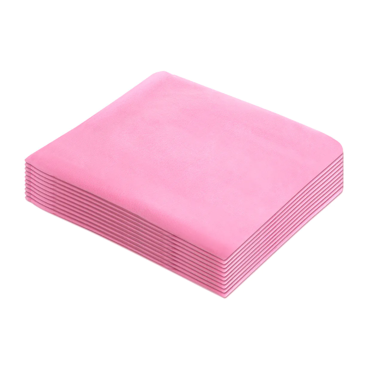 Vienkartinis užvalkalas kosmetologinei lovai su guma PINK 90 cm x 200 x 70 cm (10 vnt.)