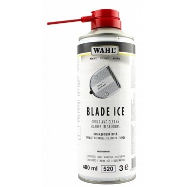 WAHL BLADE ICE kirpimo mašinėlių ašmenis vėsinantis purškiklis, 400 ml WAHL BLADE ICE kirpimo mašinėlių ašmenis vėsinantis purškiklis, 400 ml