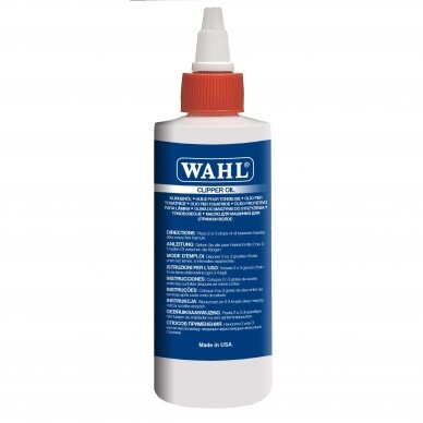 WAHL kirpimo mašinėlių peiliukų priežiūros aliejus, 118 ml WAHL kirpimo mašinėlių peiliukų priežiūros aliejus, 118 ml