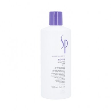 WELLA SP REPAIR Atkuriamasis šampūnas pažeistiems ir sausiems plaukams, 500 ml. WELLA SP REPAIR Atkuriamasis šampūnas pažeistiems ir sausiems plaukams, 500 ml.
