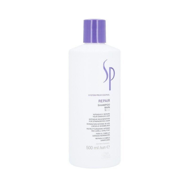 WELLA SP REPAIR Atkuriamasis šampūnas pažeistiems ir sausiems plaukams, 500 ml.