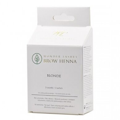 WONDER LASHES henna antakių dažai, BLONDE 1 WONDER LASHES henna antakių dažai, BLONDE 1
